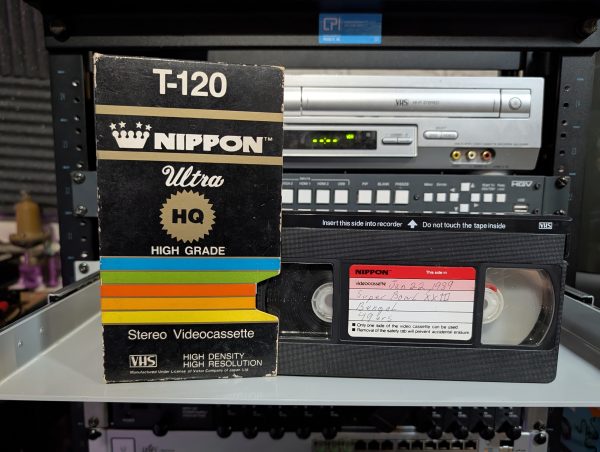 Nippon T-120 Ultra HQ SP mode, Super Bowl XXIII Bengals vs 49ers off WLWT Cincinnati, January 1989 (VHS-2026-259)