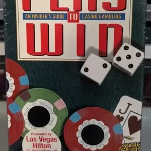 Whole Play to Win casino gambling VHS case, with red title, dice, chips and Las Vegas Hilton credit.