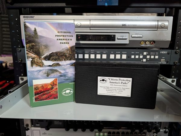 NPCA clamshell with membership panel Citizens Protecting America's Parks, national parks advocacy video (VHS-2025-036)