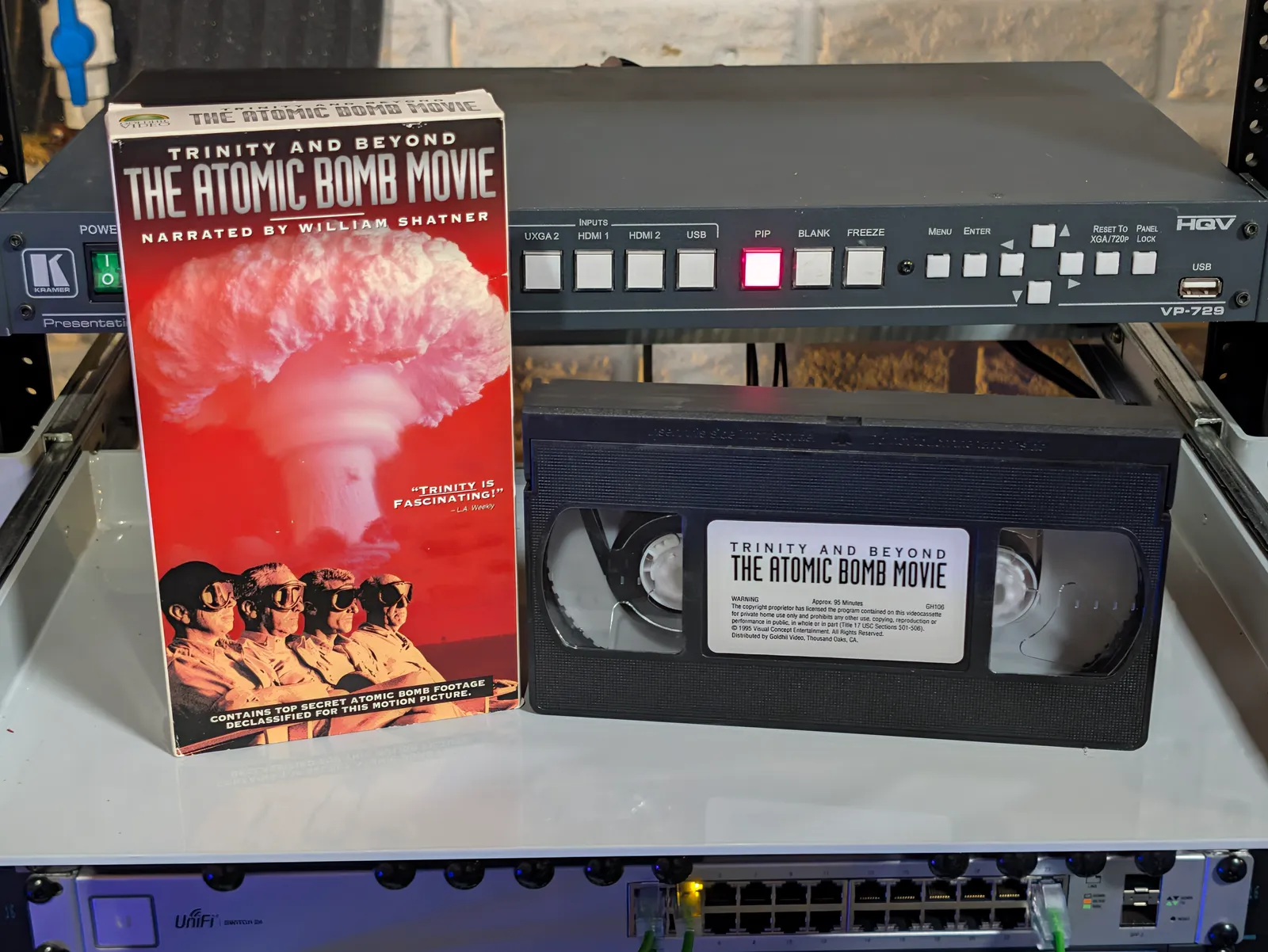 Trinity and Beyond: The Atomic Bomb Movie VHS tape label