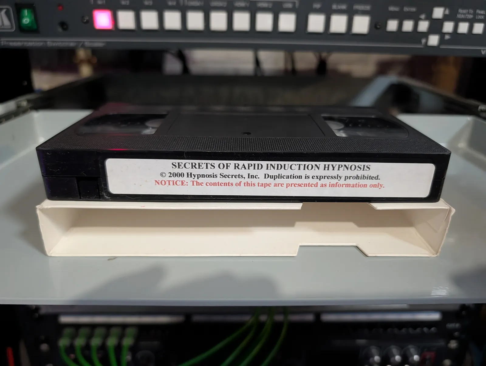 VHS-2026-183: Secrets of Rapid Induction Hypnosis, physical VHS tape in the 90s Craig archive.