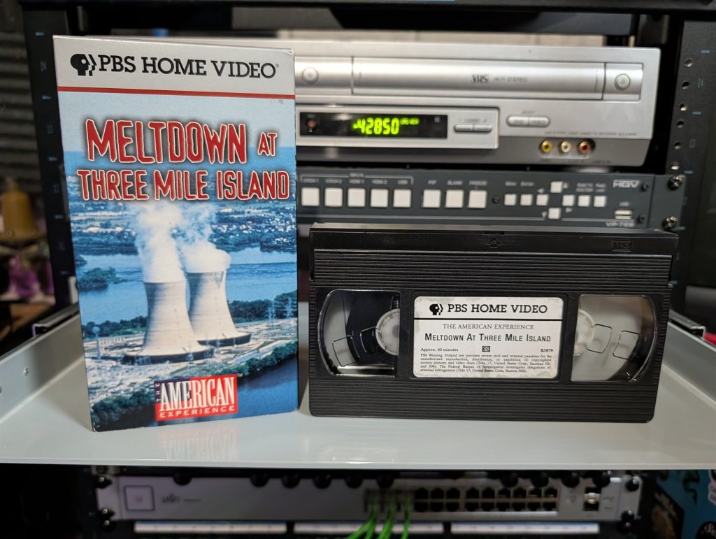 VHS tape cover for Meltdown at Three Mile Island PBS American Experience 1999
