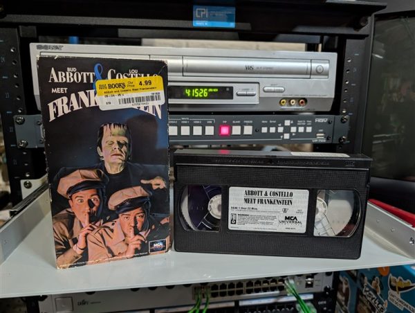 Cassette labeled John C Newlan in marker 1948 Abbott and Costello Meet Frankenstein with Lugosi's Dracula (VHS-2026-415)