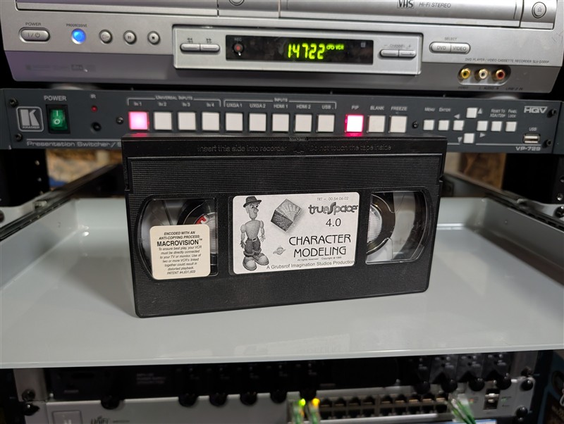 trueSpace 4.0 Character Modeling - VHS tape, late 1990s, Caligari Corporation 3D software tutorial, lost media