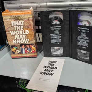 VHS-2026-736: That the World May Know: Promised Land, Volume 1, physical VHS tape in the 90s Craig archive.