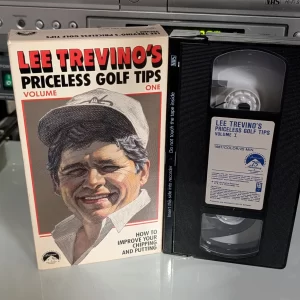 VHS-2026-737: Lee Trevino's Priceless Golf Tips Volume One: Chipping and Putting (1987), physical VHS tape in the 90s Craig archive.