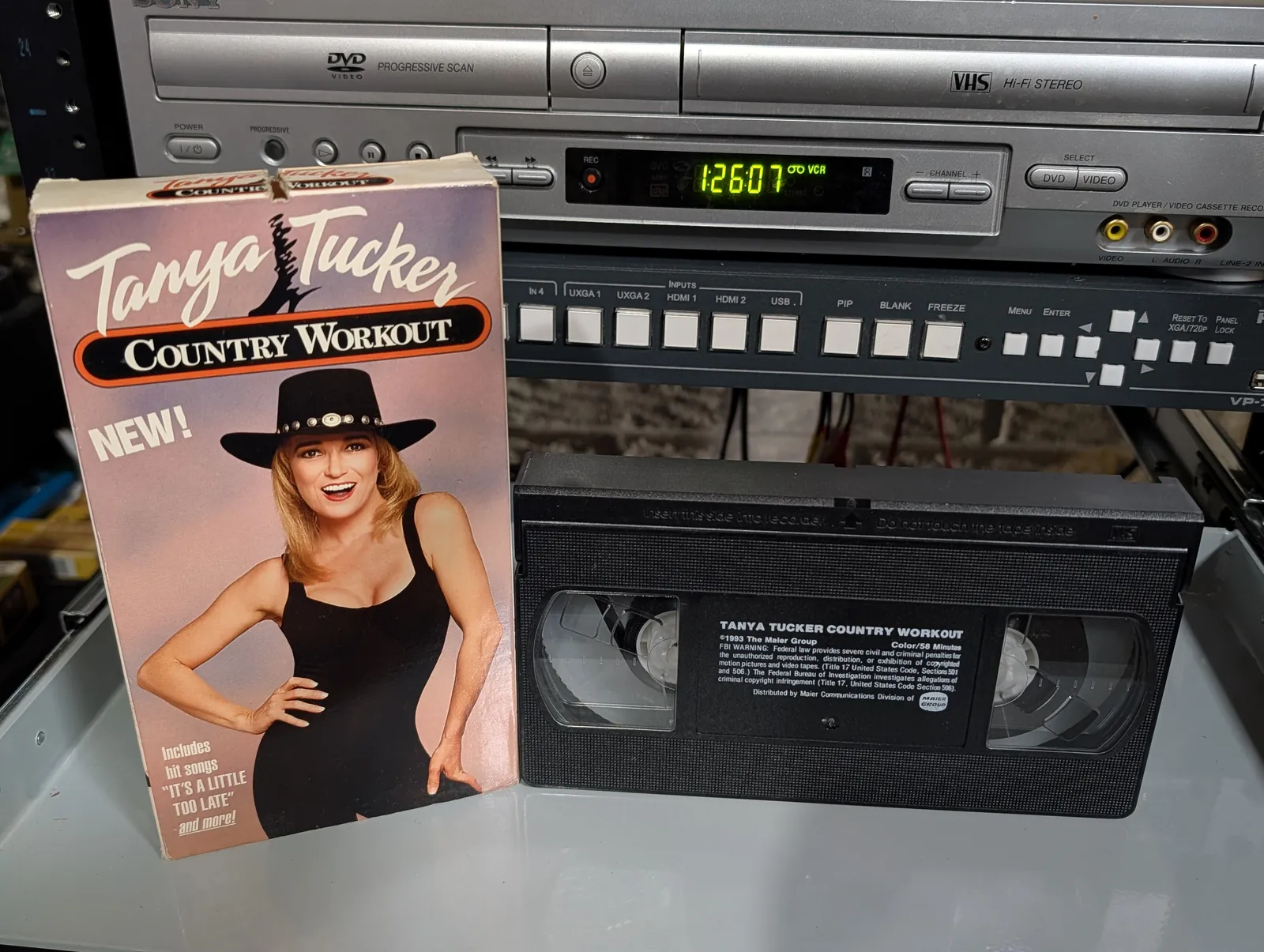 VHS-2026-739: Tanya Tucker Country Workout (1993), physical VHS tape in the 90s Craig archive.