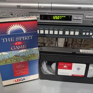VHS-2026-740: The Spirit of the Game: USGA Golf Etiquette, physical VHS tape in the 90s Craig archive.