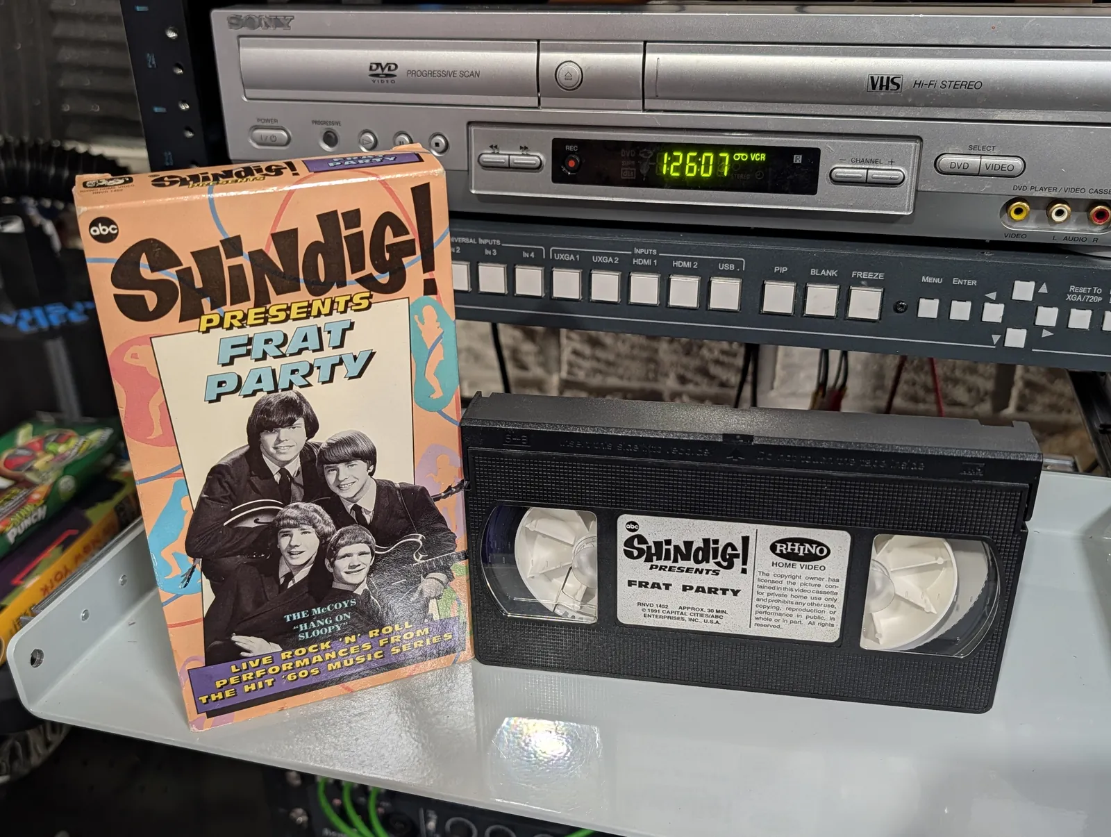 VHS-2026-743: Shindig! Presents Frat Party (1993), physical VHS tape in the 90s Craig archive.