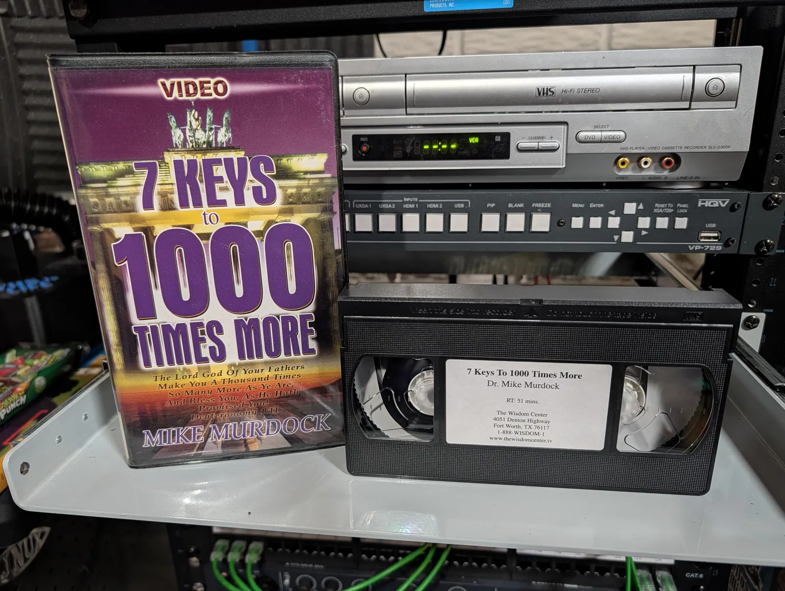 VHS-2026-792: 7 Keys to 1000 Times More: Mike Murdock, physical VHS tape in the 90s Craig archive.