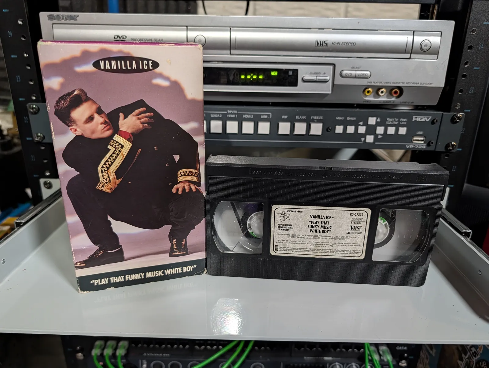 VHS-2026-798: Vanilla Ice: Play That Funky Music White Boy (1990), physical VHS tape in the 90s Craig archive.