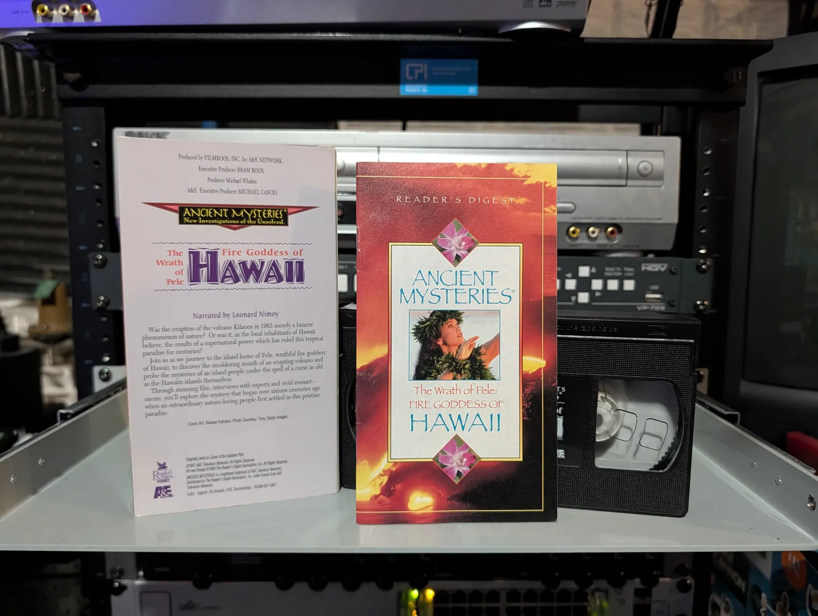 VHS-2026-804: Ancient Mysteries: The Wrath of Pele, Fire Goddess of Hawaii (1997), physical VHS tape in the 90s Craig archive.