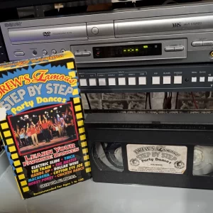 VHS-2026-829: Drew's Famous Step By Step Party Dances, physical VHS tape in the 90s Craig archive.