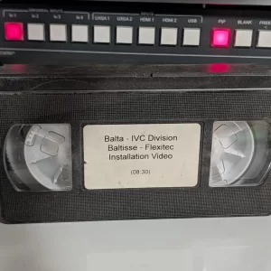 VHS-2026-844: Balta - IVC Division: Baltisse - Flexitec Installation Video, physical VHS tape in the 90s Craig archive.