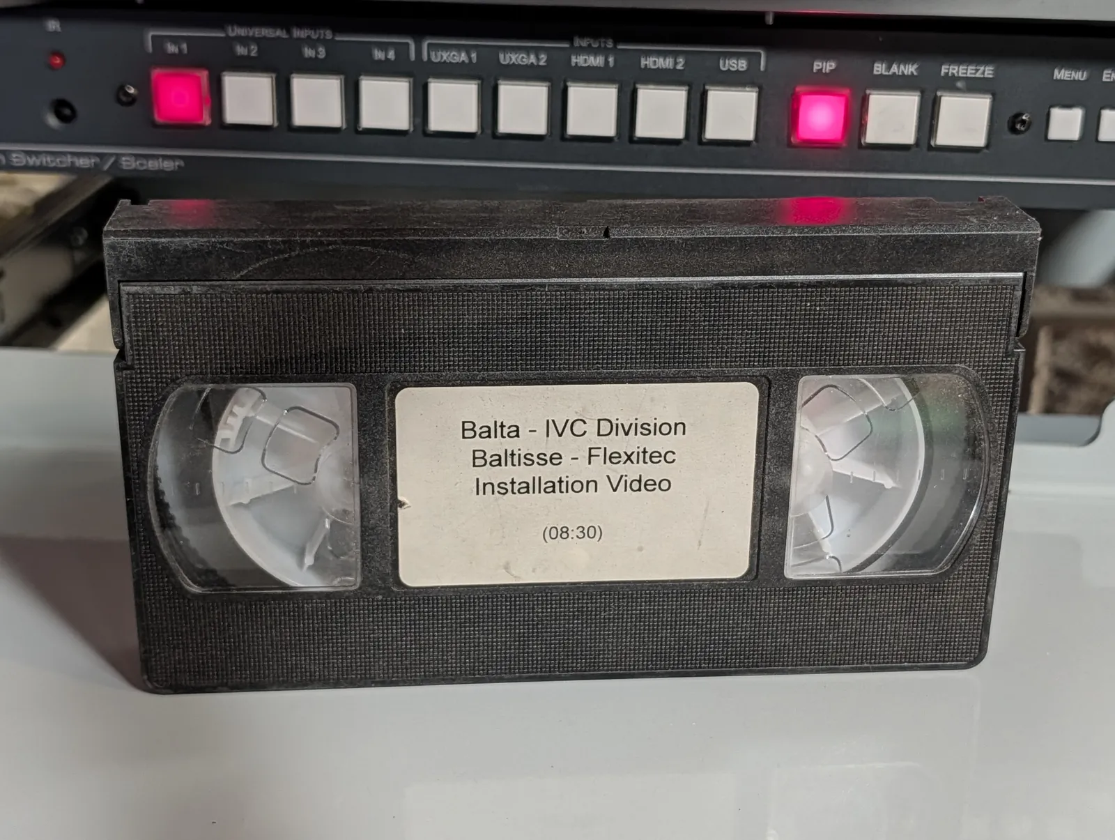 VHS-2026-844: Balta - IVC Division: Baltisse - Flexitec Installation Video, physical VHS tape in the 90s Craig archive.