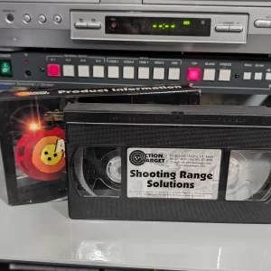 VHS-2026-845: Shooting Range Solutions: Action Target, physical VHS tape in the 90s Craig archive.