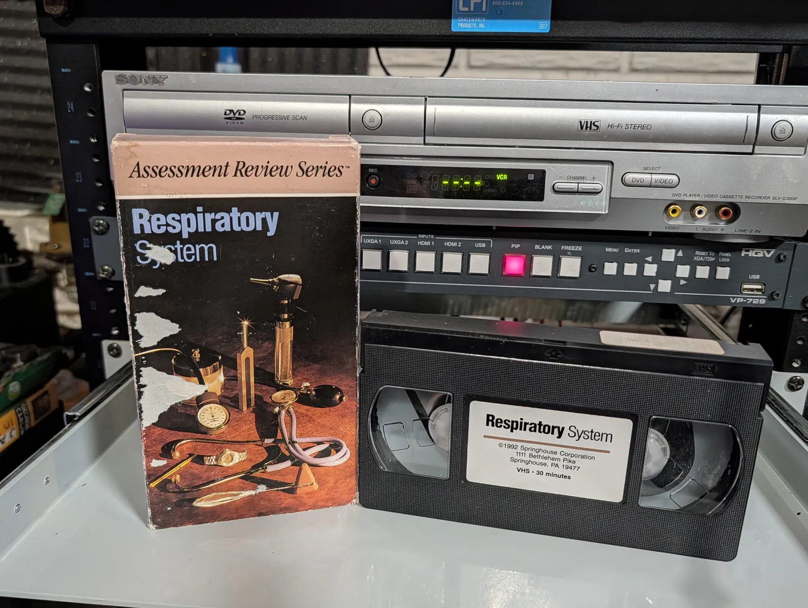 VHS-2026-852: Respiratory System: Assessment Review Series, physical VHS tape in the 90s Craig archive.