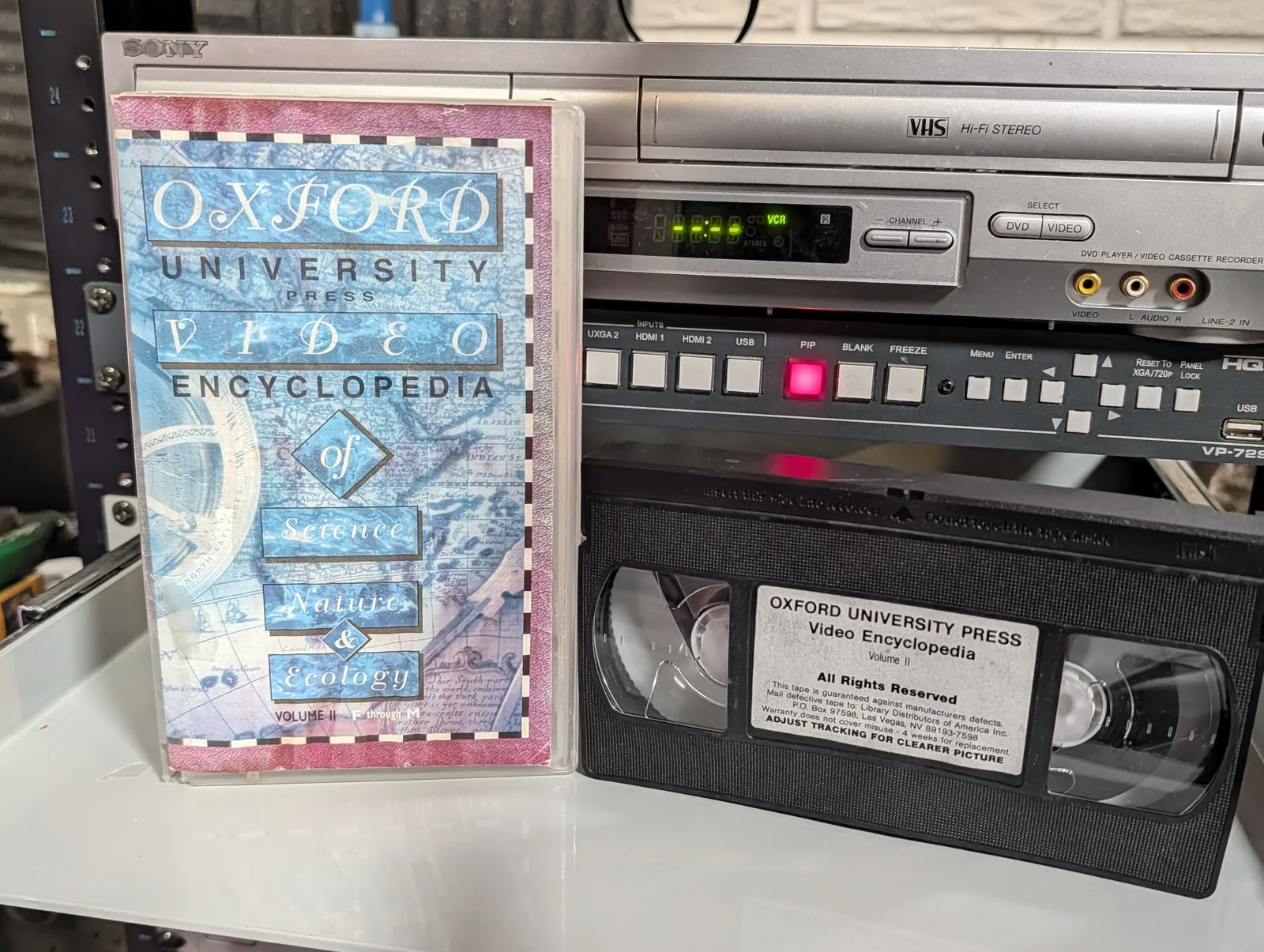 VHS-2026-857: Oxford University Press Video Encyclopedia of Science, Nature & Ecology: Volume II, physical VHS tape in the 90s Craig archive.