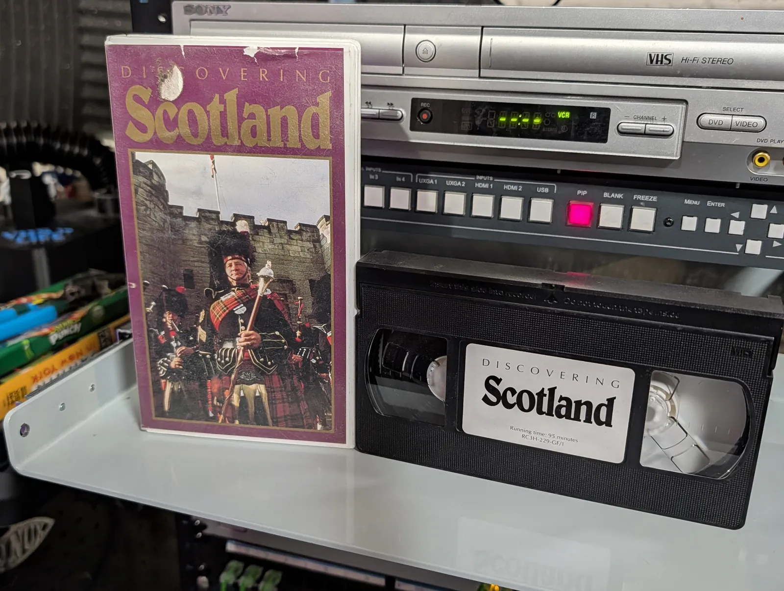 VHS-2026-858: Discovering Scotland (1991), physical VHS tape in the 90s Craig archive.