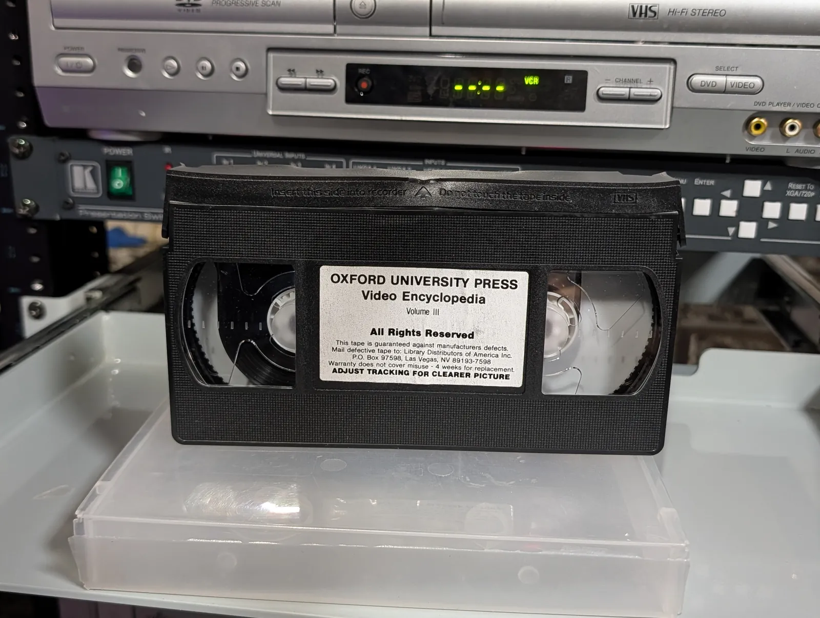VHS-2026-860: Oxford University Press Video Encyclopedia Volume III, physical VHS tape in the 90s Craig archive.