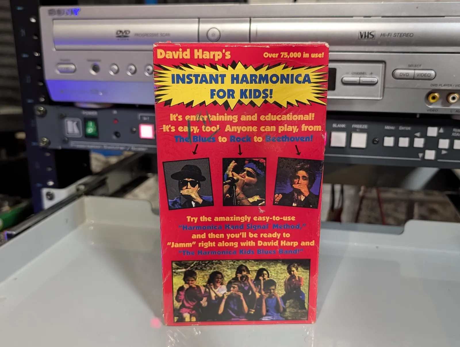VHS-2026-861: David Harp's Instant Harmonica for Kids!, physical VHS tape in the 90s Craig archive.