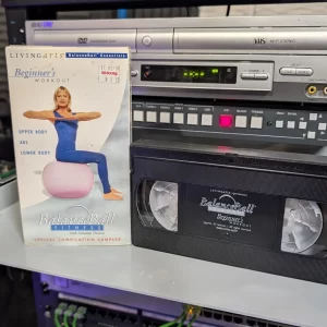VHS-2026-866: BalanceBall Fitness: Beginner's Workout with Suzanne Deason, physical VHS tape in the 90s Craig archive.