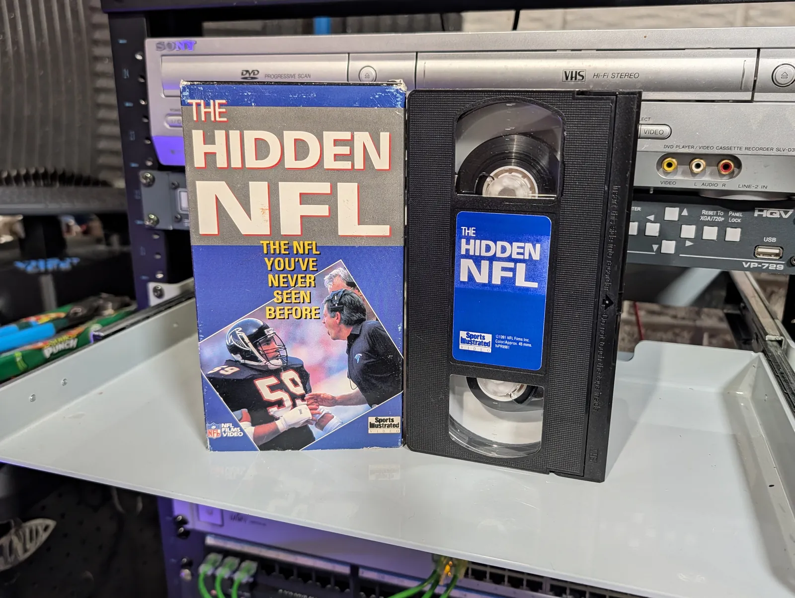 VHS-2026-867: The Hidden NFL (1991), physical VHS tape in the 90s Craig archive.