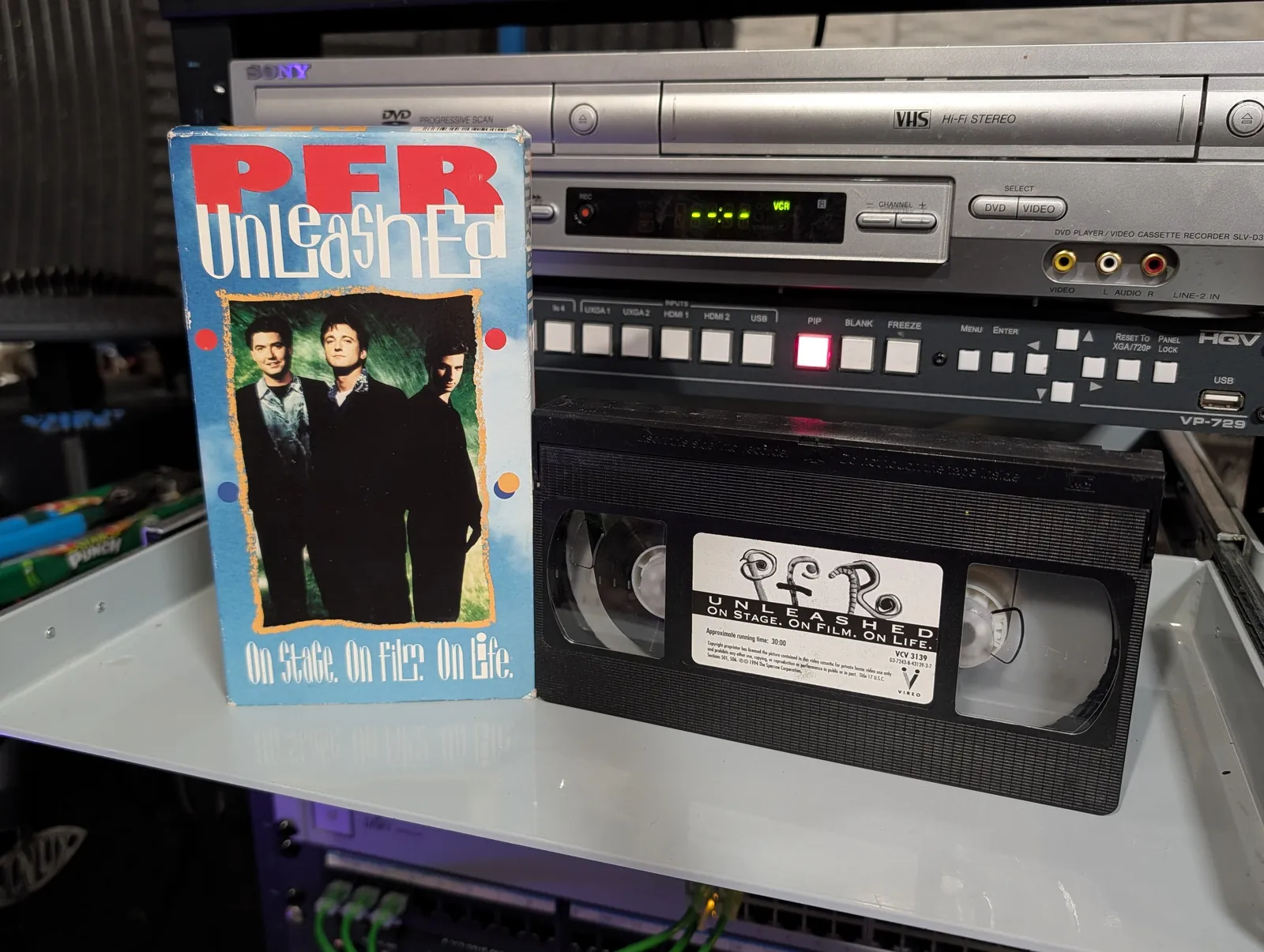 VHS-2026-869: PFR Unleashed: On Stage. On Film. On Life. (1994), physical VHS tape in the 90s Craig archive.