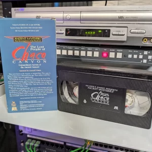 VHS-2026-873: Ancient Mysteries: The Lost People of Chaco Canyon, physical VHS tape in the 90s Craig archive.