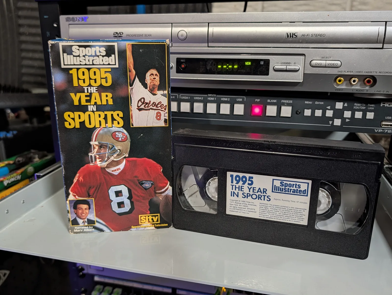 VHS-2026-876: Sports Illustrated: 1995 The Year in Sports, physical VHS tape in the 90s Craig archive.