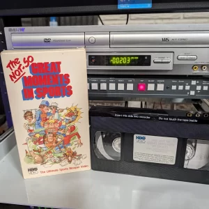 VHS-2026-886: The Not So Great Moments in Sports, physical VHS tape in the 90s Craig archive.