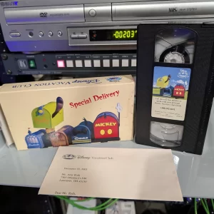 VHS-2026-888: Disney Vacation Club Special Delivery, physical VHS tape in the 90s Craig archive.
