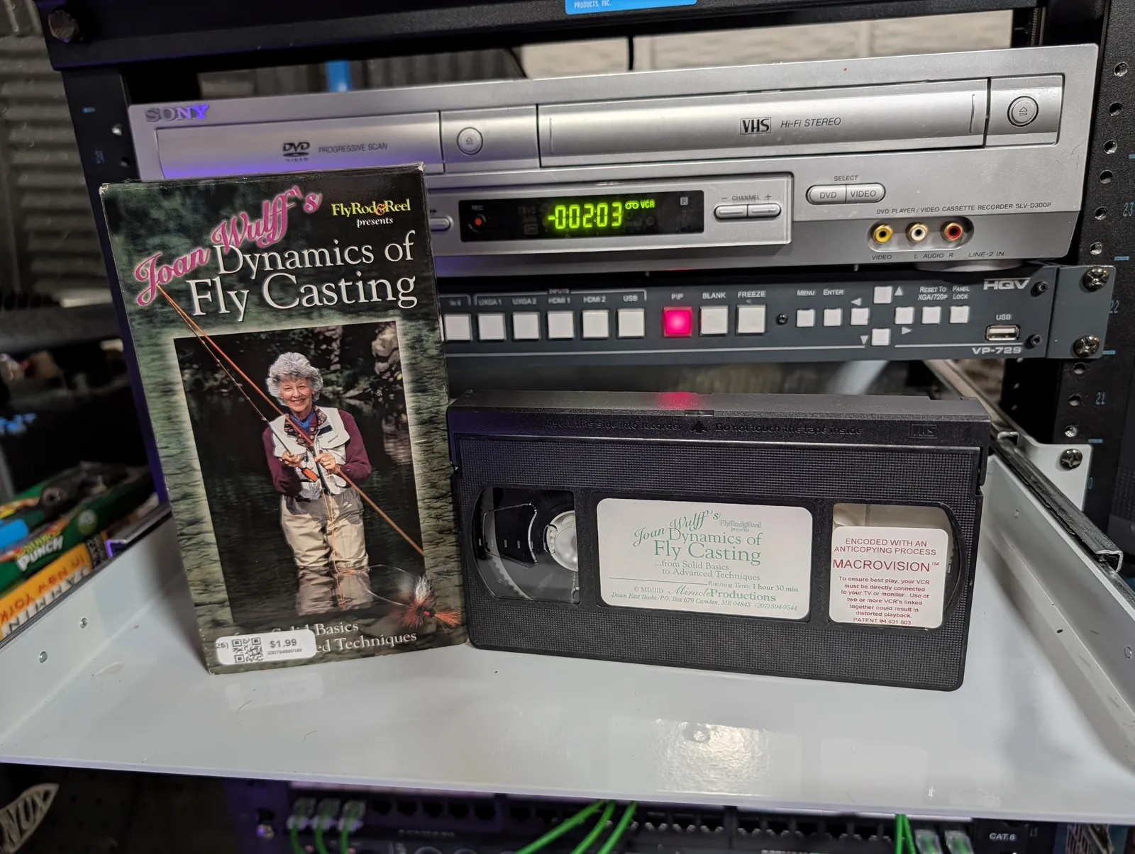 VHS-2026-893: Joan Wulff's Dynamics of Fly Casting, physical VHS tape in the 90s Craig archive.