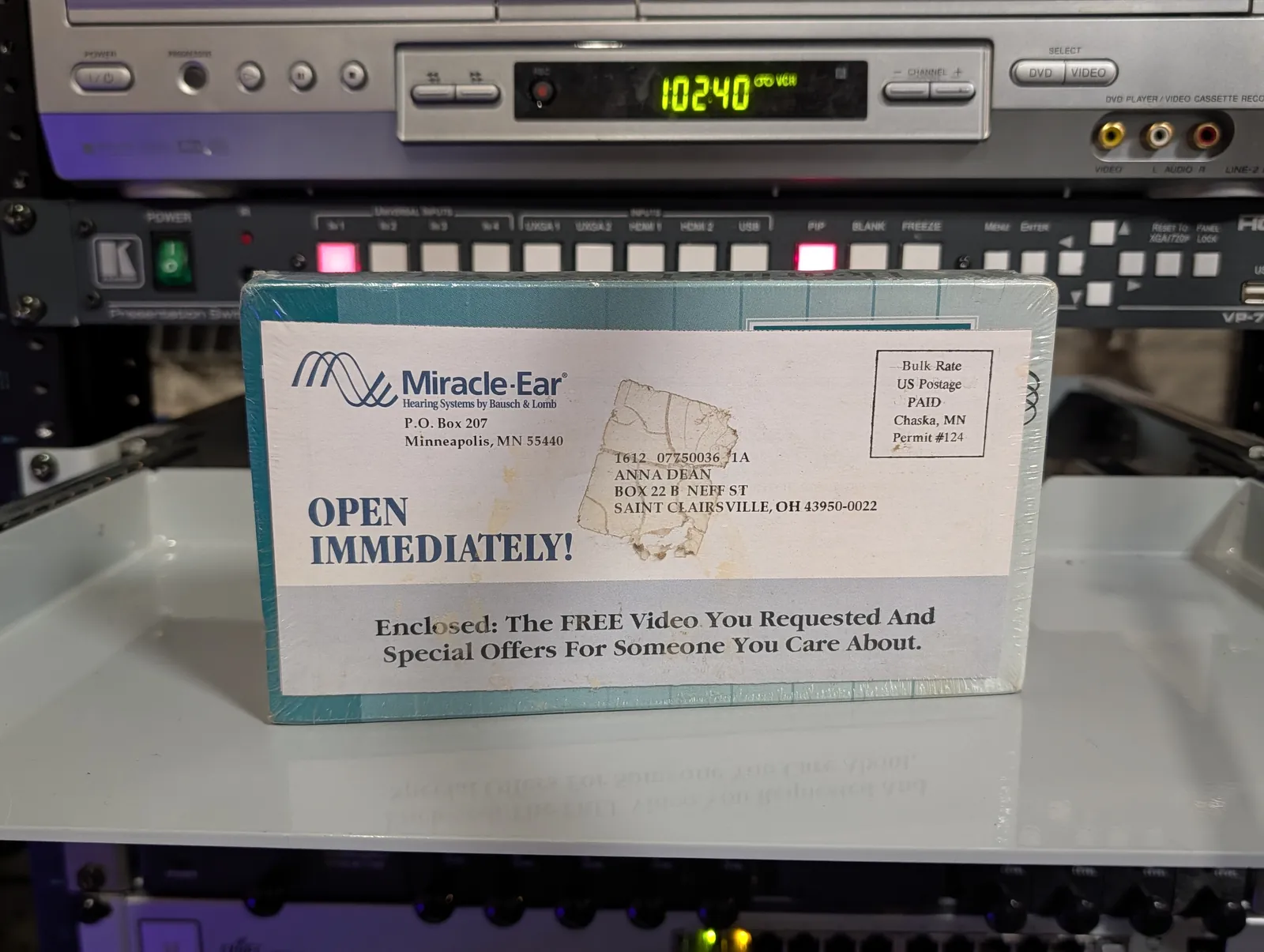 VHS-2026-897: Miracle-Ear Hearing Systems by Bausch & Lomb, physical VHS tape in the 90s Craig archive.