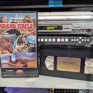 VHS-2026-898: Touring the Southwest's Grand Circle (1990), physical VHS tape in the 90s Craig archive.