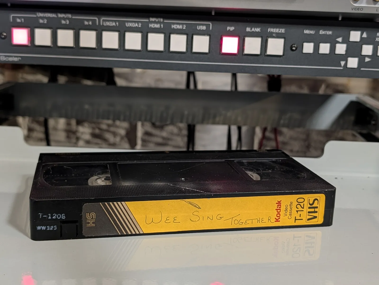 VHS-2026-927: Wee Sing Together, physical VHS tape in the 90s Craig archive.