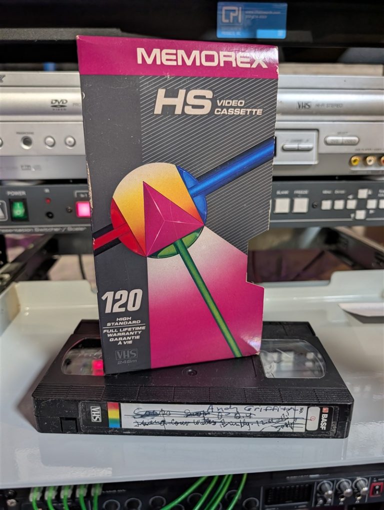 TBS 8 Great Hours of Andy Marathon January 1993 - VHS tape, 1993, TBS cable TV marathon recording