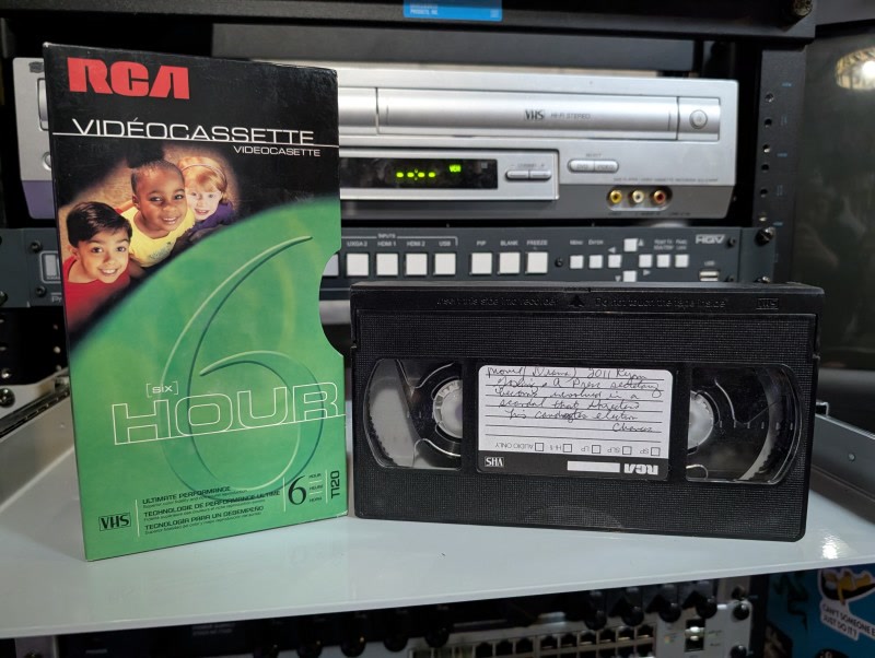 2011 Kyra Weather and Election Coverage - VHS tape, 2011, local TV news broadcast recording