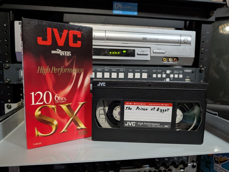 The Prince of Egypt Home Taping - VHS tape, late 1990s, home-recorded TV broadcast
