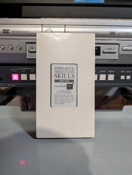 CareerTrack 1993 white-sleeve VHS. Powerful Presentation Skills, Debra Smith, corporate training video (VHS-2025-012)