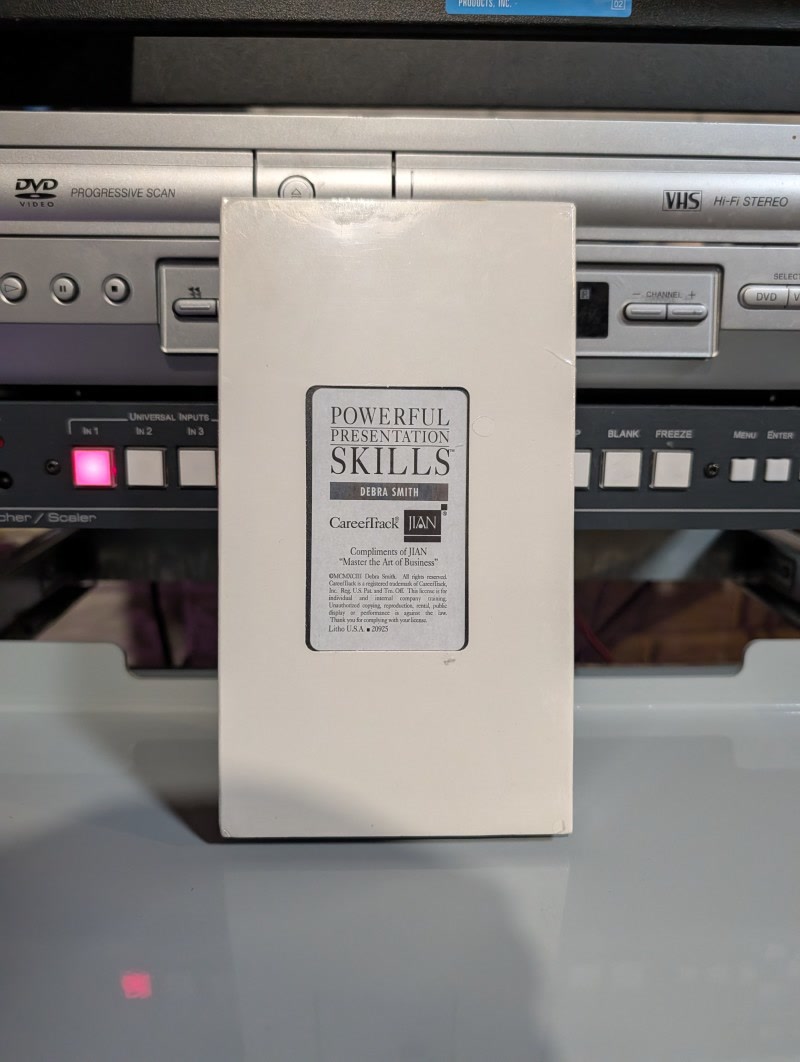CareerTrack 1993 white-sleeve VHS. Powerful Presentation Skills, Debra Smith, corporate training video (VHS-2025-012)