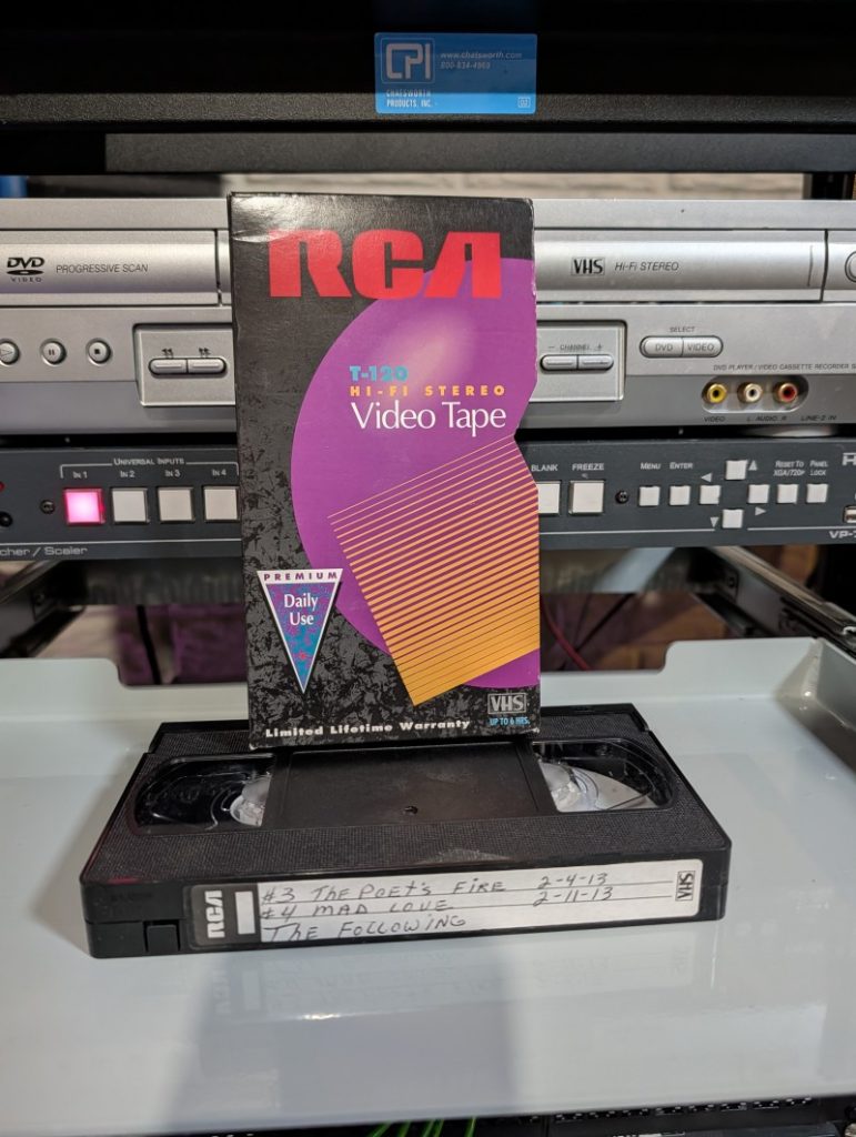 The Following Episodes 3-4 - VHS tape, February 2013, Fox TV recording