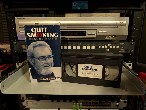 Quit Smoking VHS with Surgeon General Dr. C. Everett Koop, frank anti-tobacco program, commercial release (VHS-2025-032)