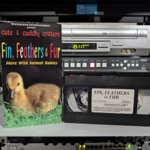 Cute and Cuddly Critters Fin Feathers and Fur - VHS tape, 1990s, Woodhaven Entertainment baby animals