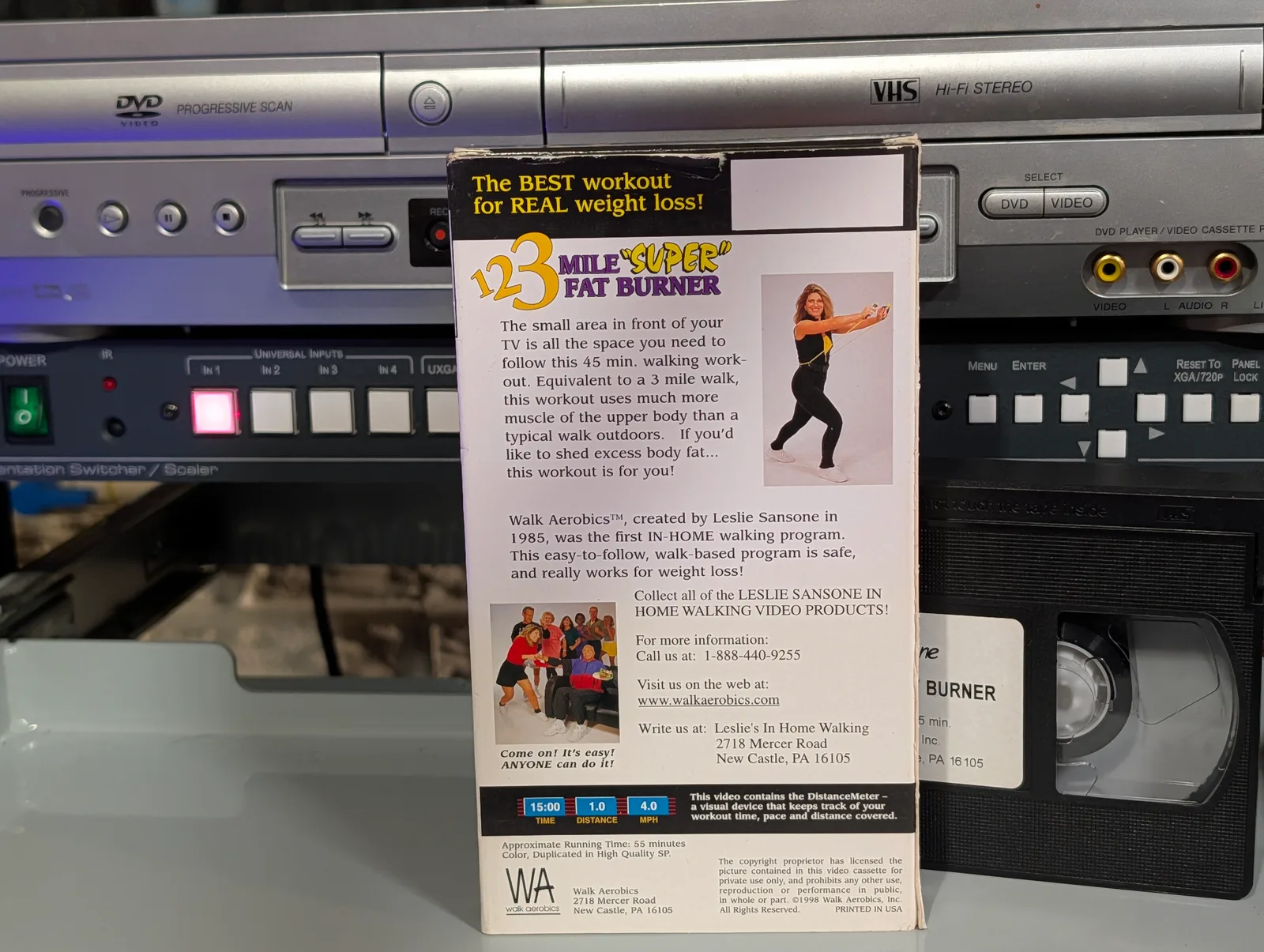 Leslie Sansone In-Home Walking: 1 2 3 Mile "Super" Fat Burner (1998): tape photo 2